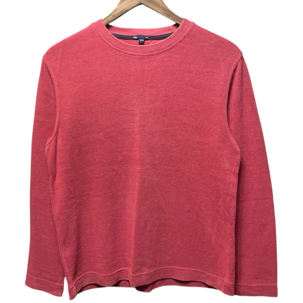 plain blank faded red gap long sleeve crewneck casual fall winter sweatshirt